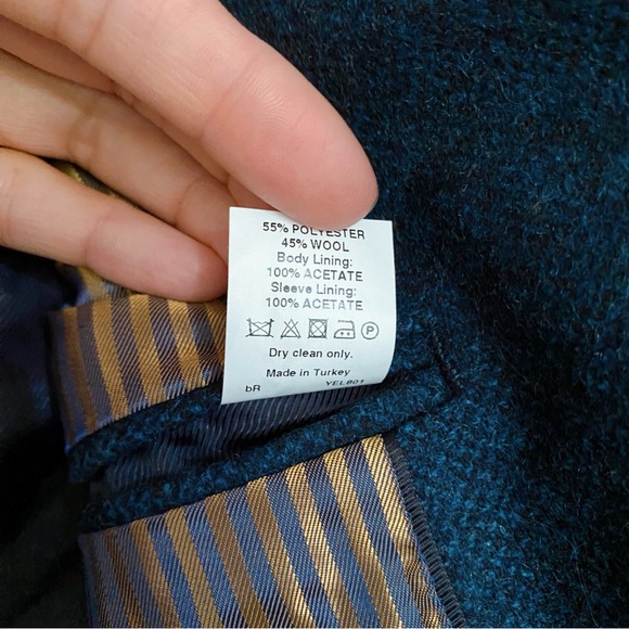 👔 MEN’S RIVER ISLAND DARK BLUE WOOL BLEND BLAZER JACKET! - Picture 14 of 14